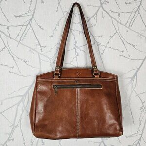 Patricia Nash Caramel Brown Leather Poppy Tote Shoulder Bag